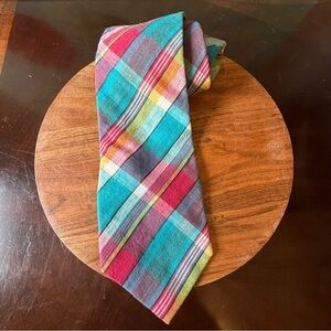 Jos. A. Bank Heritage Collection Multicolor Plaid Linen Cotton Tie